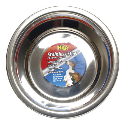 Emery Jensen stainless steel pet dish, 1-quart capacity, designed for feeding or storage, with a durable, sleek finish.
