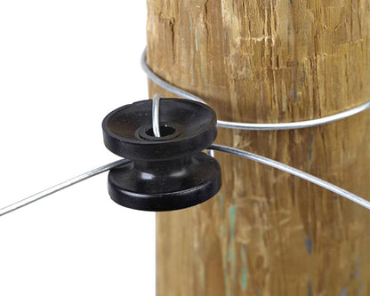 Emery Jensen Insultr Donut Corner fence product with insulated donut-shaped corner component for fencing.