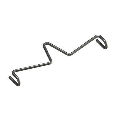 Pack of 50 Emery Jensen spring wire clips for fence installation, shown attached to metal fence wire.