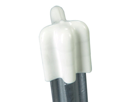Vinyl T-post safety cap by Emery Jensen for fence posts, designed to protect and cover T-post tops.