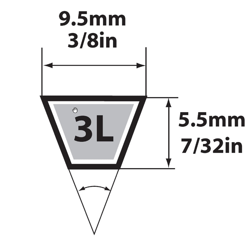V BELT 3/8" x 33"