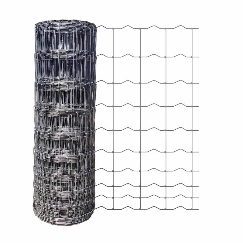 Emery Jensen 47-inch stainless steel field fence with welded wire panels for secure outdoor boundary fencing.