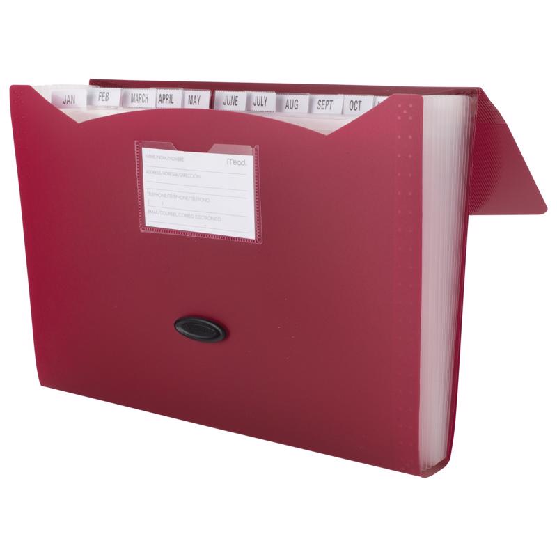 Emery Jensen 13-inch plastic file organizer box for storing and organizing files and documents.