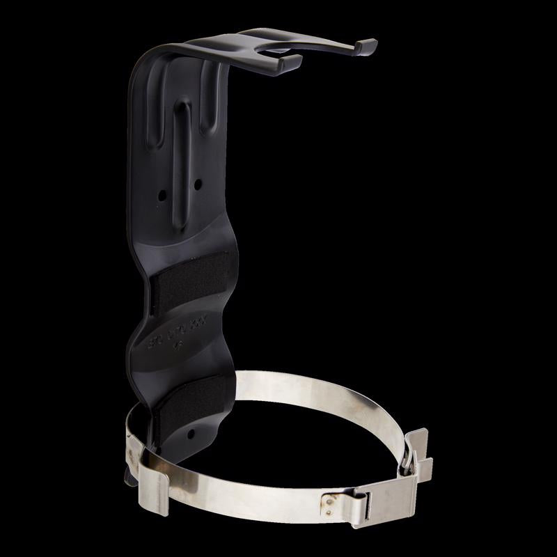Emery Jensen fire extinguisher bracket designed for 5 lb fire extinguishers, securely holds the unit in place.
