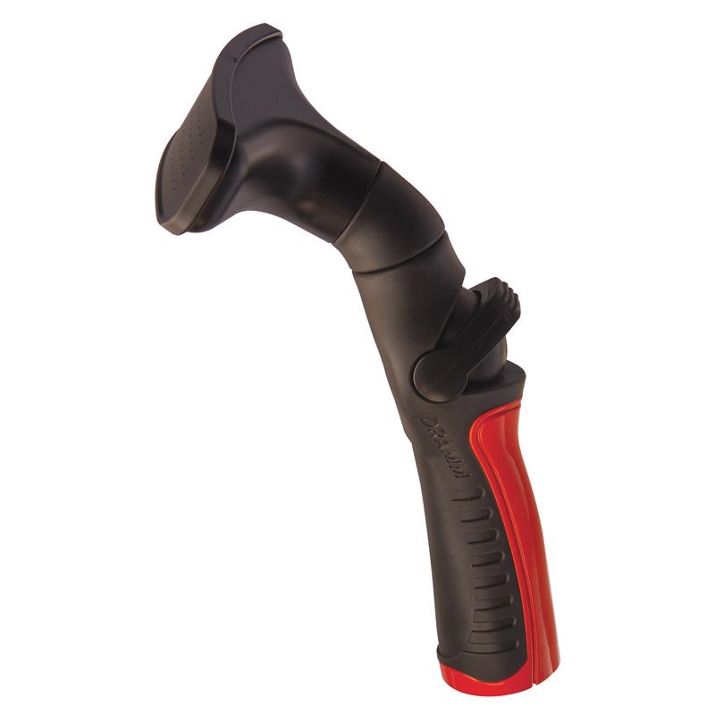 Emery Jensen fixed pattern hose nozzle fan spray attachment for garden watering and irrigation.