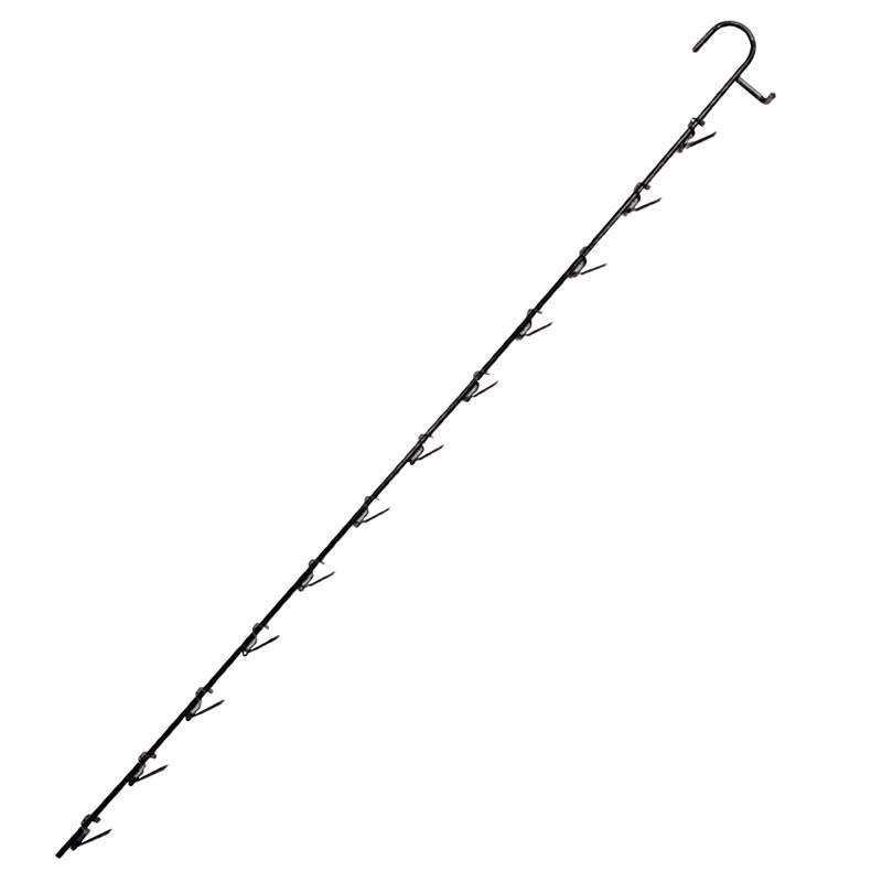 Black metal clip strip fixture from Emery Jensen, 12-pack, ideal for securing and organizing items in commercial or industrial settings.