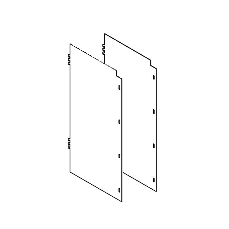 Two Emery Jensen 16-inch Secure Cage PNL fixuring panels, durable and designed for secure industrial applications.