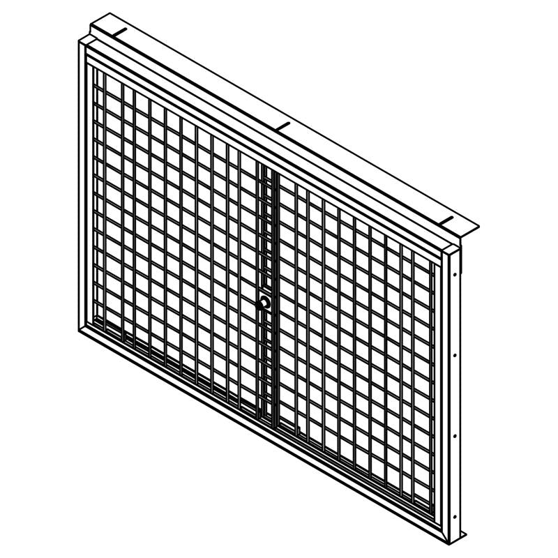 Emery Jensen 36-inch security cage fixture, sturdy metal design for secure storage and protection.