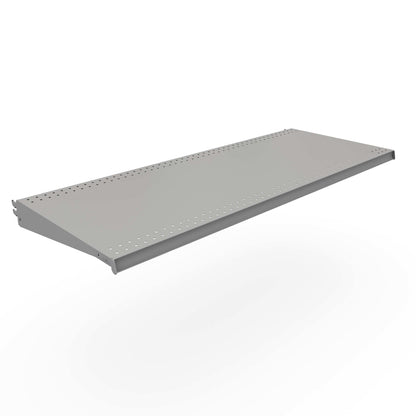 Emery Jensen SHELF DL STYLE 48x19 silver fixing shelf showing a sturdy metal fixture with a sleek silver finish.