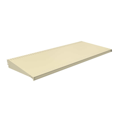 Emery Jensen fixture shelf DL style 48x22 plate showing a sturdy metal shelving unit with a flat surface and supporting brackets.