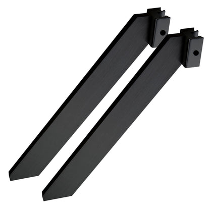 Black fixing support legs from Emery Jensen, 2-pack, designed for sturdy furniture or fixture support in various applications.
