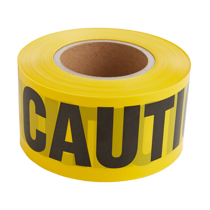 Emery Jensen caution tape, 3-inch by 1000-foot, pack of 8, durable flagging tape for safety and marking in construction or events.