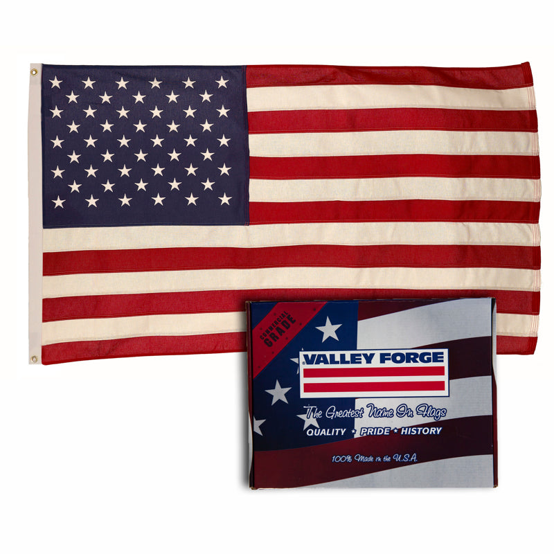 Emery Jensen cotton flag 4x6 feet with vibrant colors and stitched edges, suitable for outdoor display or events.