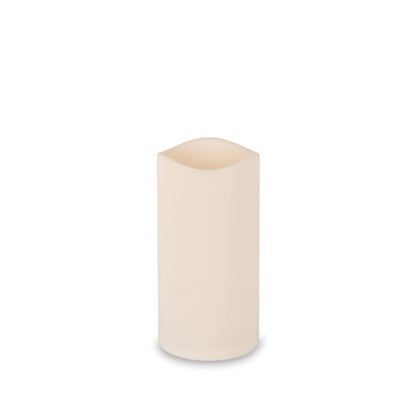 Set of six Emery Jensen flameless candles in 9-inch square candle holders, creating a warm, flicker-free glow.