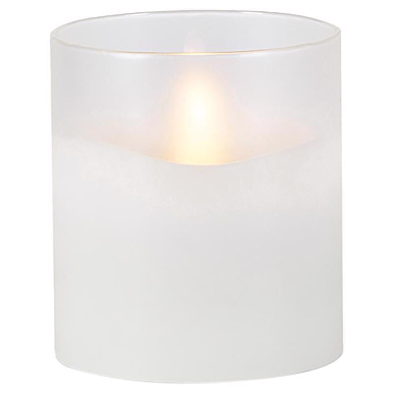 Set of six Emery Jensen flameless candles with round pillar design, ideal for safe, decorative home lighting.