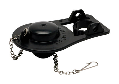 Sure-fit Emery Jensen black flapper seat disc with flap, ball, and tank components for plumbing repairs.