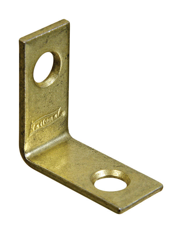 Emery Jensen flat corner iron brace BRS1X1/2 for reinforcing corners in woodworking or construction projects.