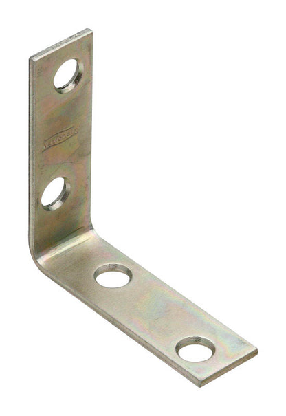 Zinc flat corner brace by Emery Jensen, 2x5/8 inch corner iron for strengthening and supporting furniture or framing projects.