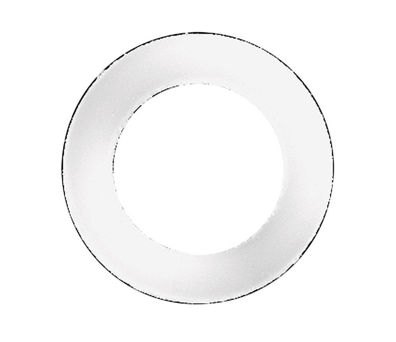 Set of five Emery Jensen nylon flat washers, durable and lightweight hardware components for fastening and assembly.