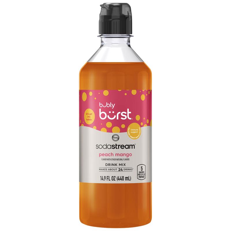 Emery Jensen DRNK MIX BUB Mango flavored beverage in a 440ml bottle, part of the flavors and mixes category.