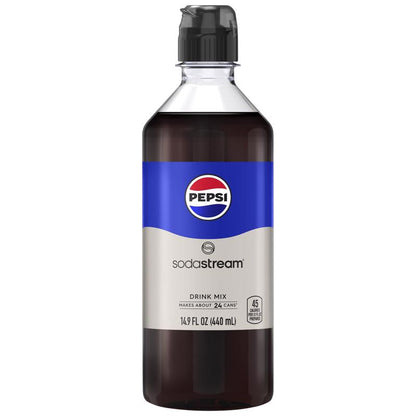 Emery Jensen Pepsi soda mix in a clear container, showing vibrant color and flavor details for flavors and mixes collection.