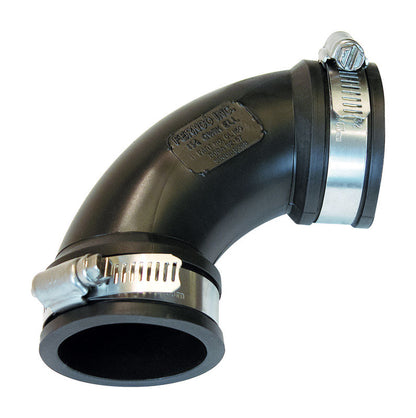 Emery Jensen 90-degree elbow fitting, 1-1/2 inch flexible ELS/TEES/YS/ADAP pipe connector with a smooth, durable finish.