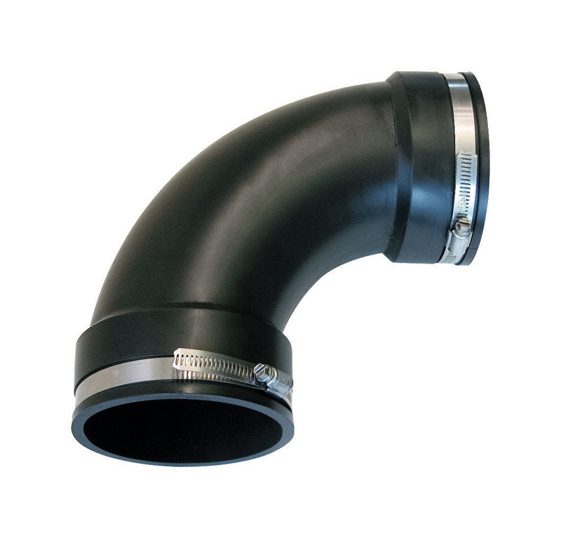 Emery Jensen 4-inch elbow 90-degree flexible fitting for ELS, TEES, YS, and ADAP piping systems.
