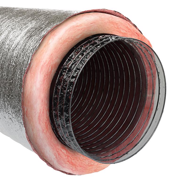 Flexible insulated ducting in 14x25 inches from Emery Jensen, designed for efficient airflow and thermal insulation.