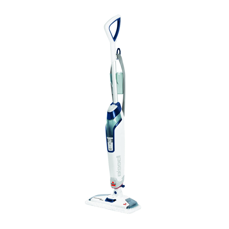 Emery Jensen STM MOP BGLS WHT floor steamer and scrubber in white, with a sleek design for efficient cleaning.