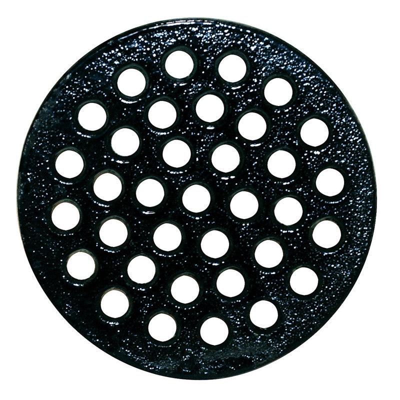 Emery Jensen floor drain strainer cover, 4-3/8 inches, designed for floor trap protection in commercial or residential settings.