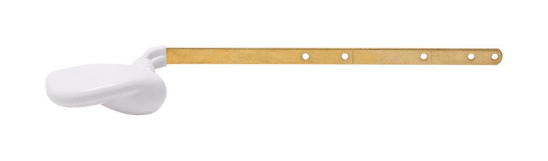 Emery Jensen white Euro tank lever for flush toilet, featuring a sleek, modern design with a durable metal handle.