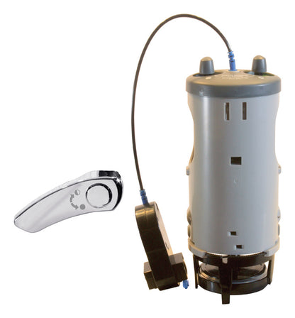Emery Jensen DUOFLUSH dual flush valve for toilets, showing the sleek, durable design of the flush valve in a close-up image.