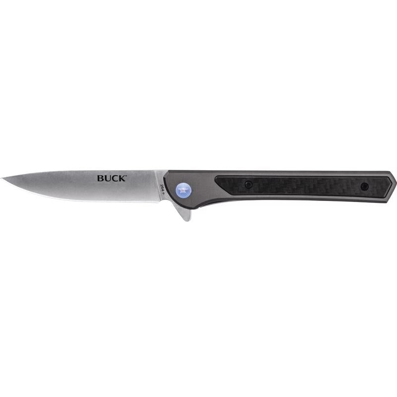 Emery Jensen folding knife with an 8.1-inch gray blade, featuring a sleek folding design and ergonomic handle.
