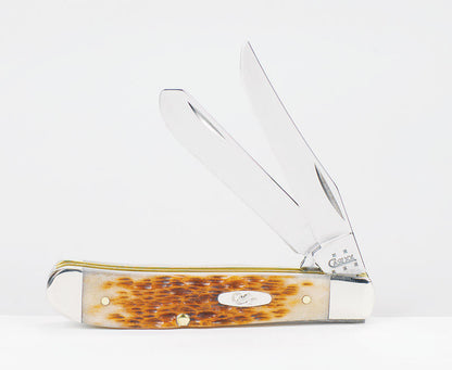 Emery Jensen PKT Knife Minitrap 3.5-inch folding knife with a black handle and stainless steel blade, displayed open.
