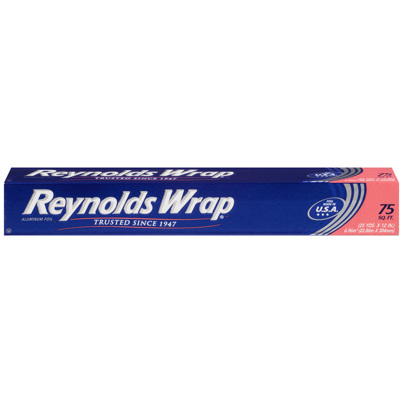 Reynolds food wrap by Emery Jensen, 75 sq ft, clear plastic wrap for food storage, shown on a kitchen counter.