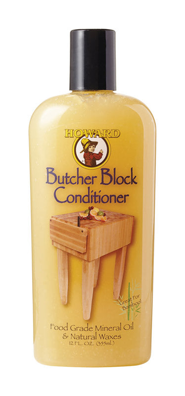 Emery Jensen Butcher Block Conditioner Filler in a 12oz container, used for wood surface protection and restoration.