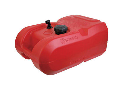 Emery Jensen Marine Port Fuel Tank 6G, portable plastic fuel container for boats, with secure cap and built-in handle.