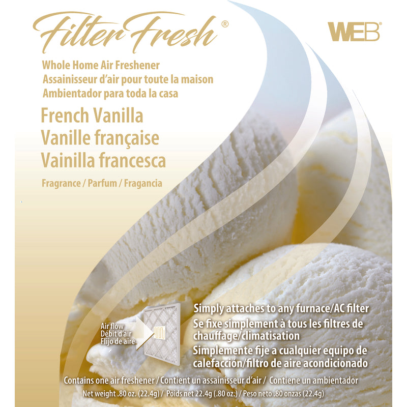 Emery Jensen Vanilla Scent Furnace Filter Accessory, rectangular filter with vanilla fragrance for air quality.