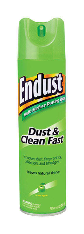 Emery Jensen Endust Green Apple 10oz furniture polish aerosol spray for cleaning and shining wood furniture.