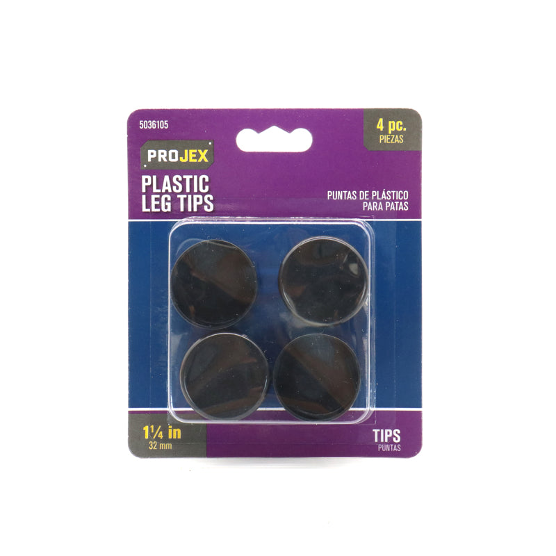 TIP LEG PLST BLK1-1/4CD