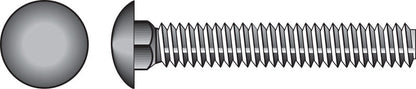 Galvanized carriage screw 1/2x6 inches by Emery Jensen, showing the shiny metal screw with threading and smooth head.