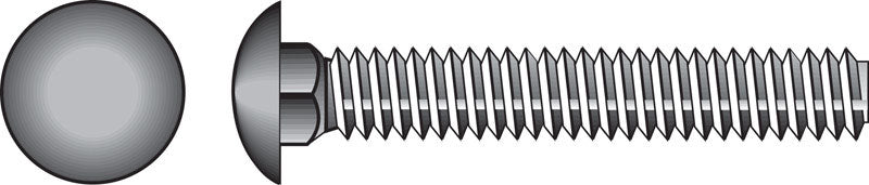 Galvanized carriage screw 3/8x2 inches from Emery Jensen, shown in natural setting with shiny metal finish