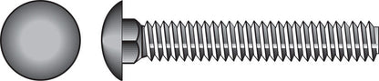 Galvanized carriage screw 3/8x3 inches by Emery Jensen, showing the shiny metal finish and threaded shank for heavy-duty fastening.