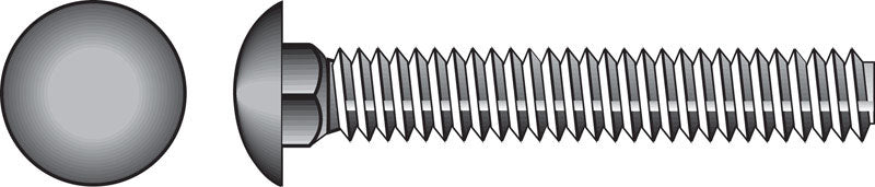 Galvanized carriage screw 3/8x5 inches from Emery Jensen, used for heavy-duty fastening and construction projects.