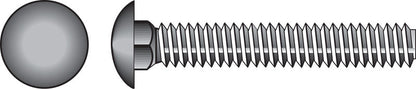 Galvanized carriage screw 5/16x1 from Emery Jensen, showing the shiny metal surface and threaded shaft.