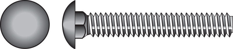 Galvanized carriage screw 5/16x6 inches from Emery Jensen, showing the shiny metal finish and threaded shaft for heavy-duty fastening.