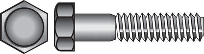 Galvanized hex bolts Grade 2 by Emery Jensen, 5/16 inch diameter and 1 inch length, showing the shiny metallic finish