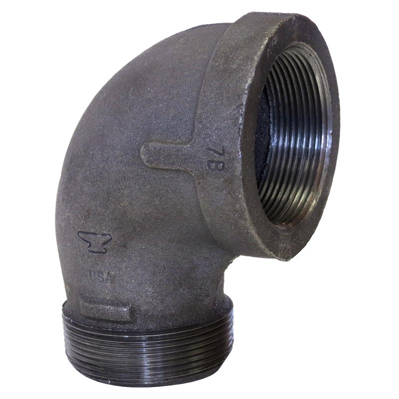 Galvanized iron 90-degree street elbow fitting from Emery Jensen for plumbing and piping applications.