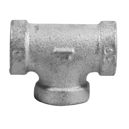 Galvanized iron TEE fitting from Emery Jensen for plumbing, 1/4 inch size, used in piping systems.