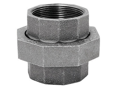 Galvanized iron union ground joint fitting from Emery Jensen, 1/2 inch size, for plumbing and pipe connections.